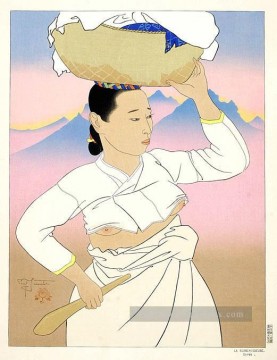 Asiatique œuvres - la blanchisseuse COREE 1955 asiatique